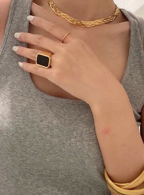 欧美个性麻花编织扁蛇骨链项链女Choker叠戴锁骨链毛衣链古巴链