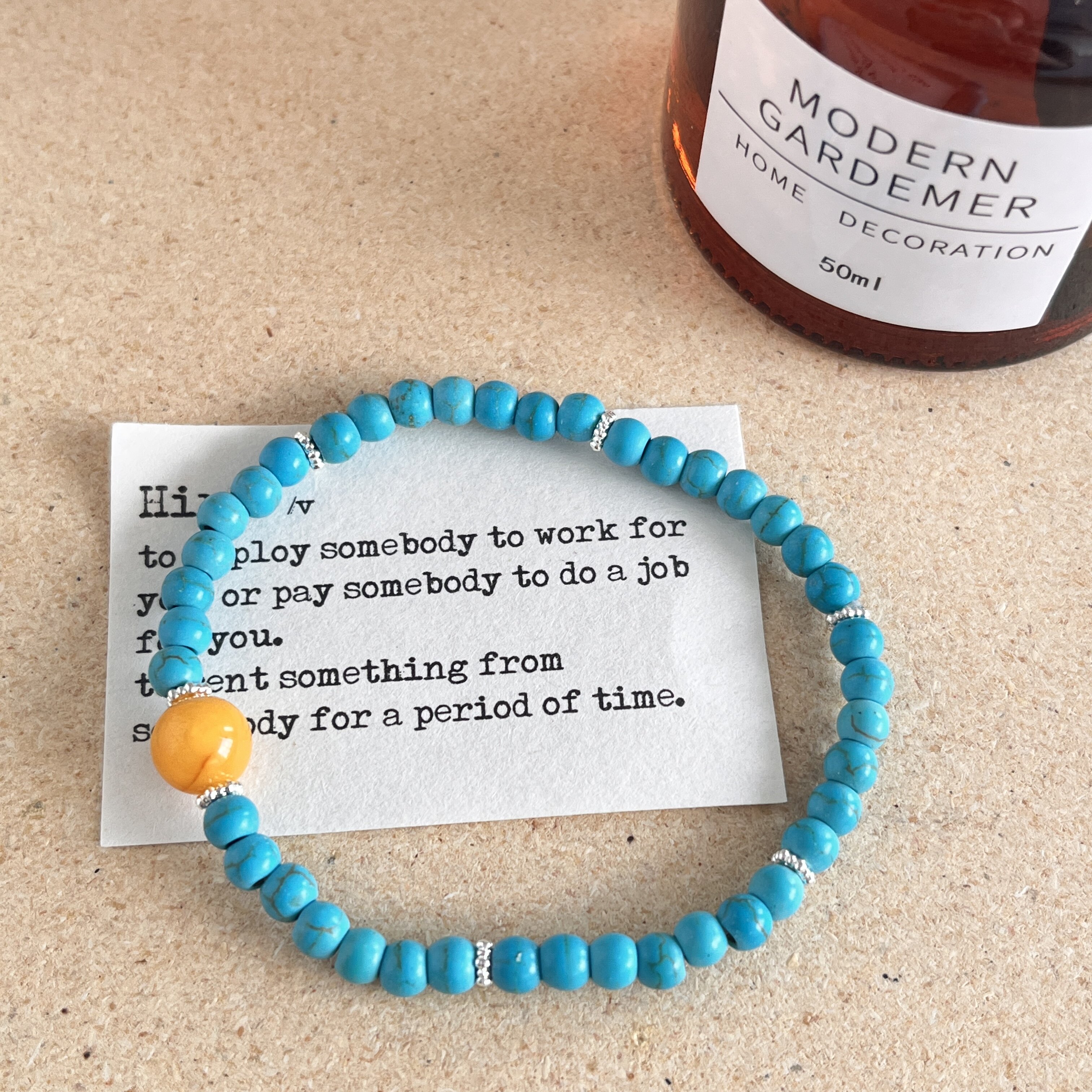 轻奢小众绿松石手链女款新中式复古串珠天然蜜蜡叠戴百搭气质手串