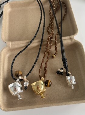 孟子义同款酒杯项链小众设计感百搭个性毛衣链时髦气质高级锁骨链