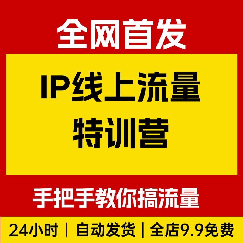 IP线上流量特训营，手把手教你搞流量、做IP、稳变现