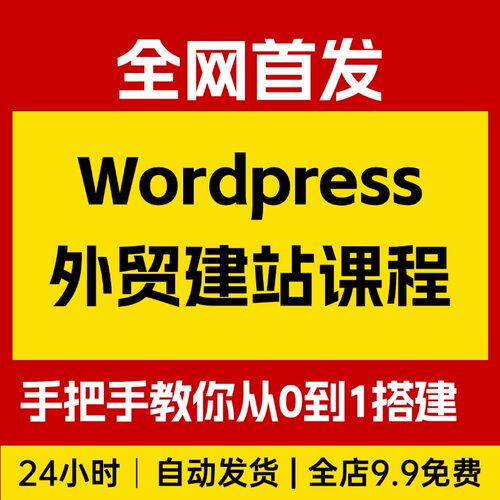 Wordpress外贸建站+SEO优化课程，手把手教建可获得询盘外贸网站