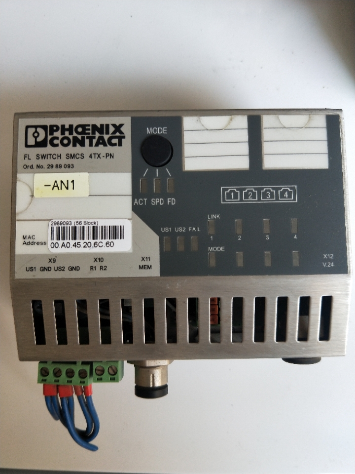 拍前询价:拆机正品 菲尼克斯  FL SWITCH SMCS 4TX-PN 2989093实