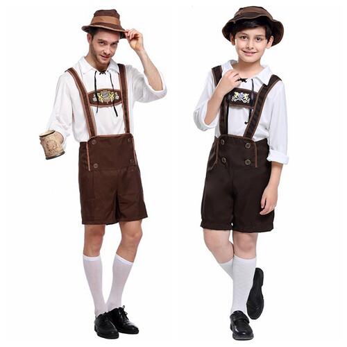 圣诞节派对酒吧啤酒节男服务员服装Bavaria Oktoberfest costume