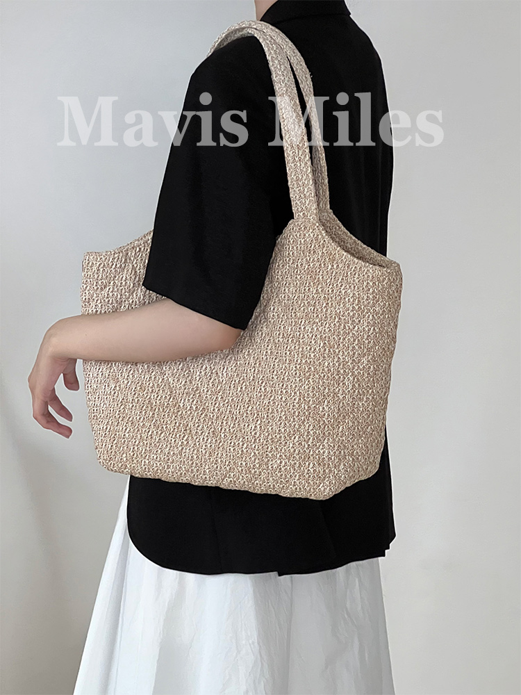 简约大容量草编单肩包MavisMiles