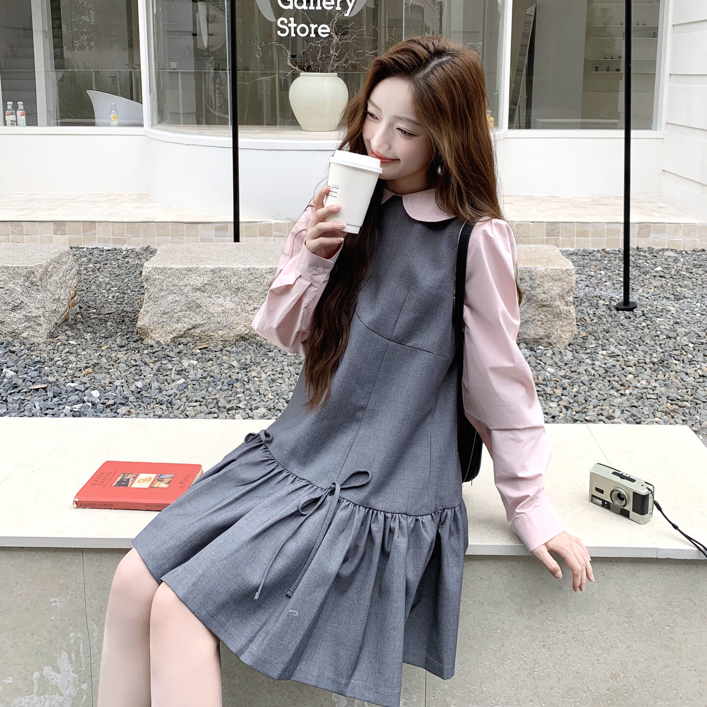 秋季新品【现货】刺绣衬衫S637 P75 K105 +百褶背心裙P105 K158