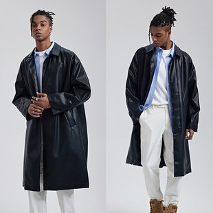 诺丁山皮衣夹克加厚情侣中长款风衣外套男2026春秋冬季新款上衣女