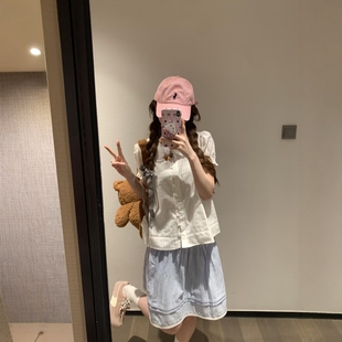 背心上衣半身裙小清新可爱两件套 薄款 文艺减龄休闲运动套装 女夏季