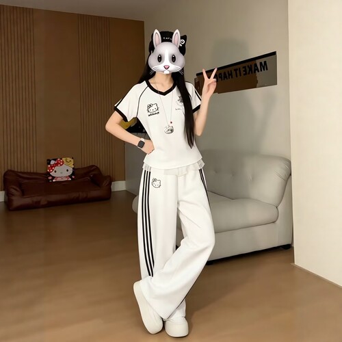 休闲运动服套装女夏季少女两件套