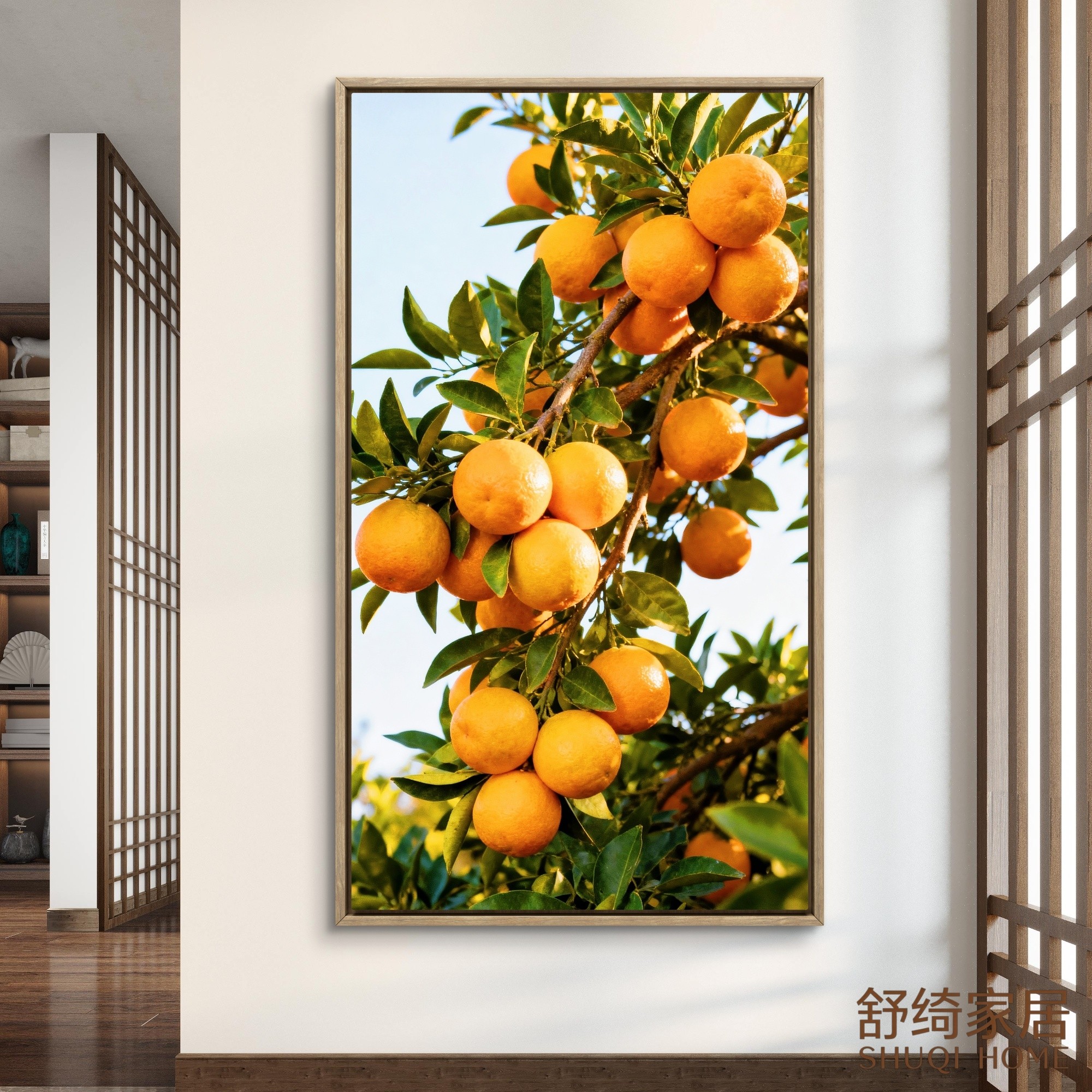 大吉大利入户玄关装饰画五行喜木火风水画寓意好走廊过道挂画定制