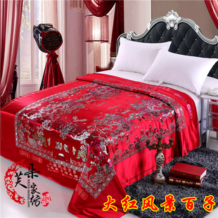 杭州丝绸七彩织锦缎被面绸缎结婚庆缎子明清老式被面子软缎面龙凤