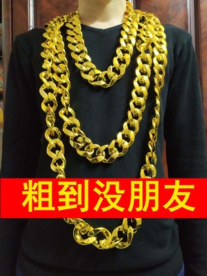 网红抖音大链子演出道具铁铜项链嘻哈夸张社会人仿真超粗链土豪金