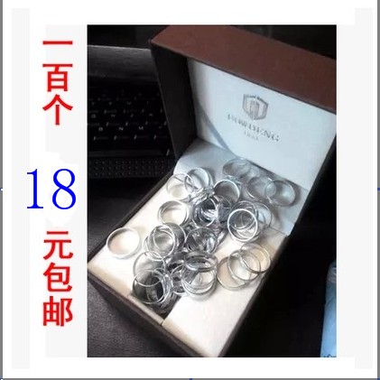 硬币纯银白金礼物盒装饰品戒指