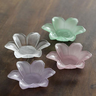 云窝花影碟杯垫莲花玻璃茶杯垫隔热垫托茶碟防滑茶道轻奢茶杯垫托