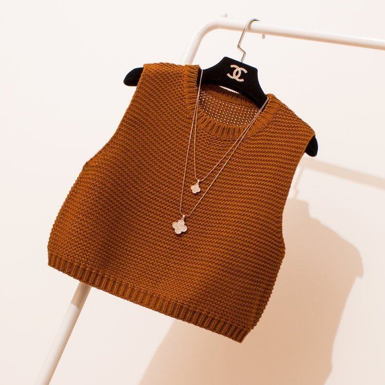 2025新品小马甲圆领百搭针织短款衫保暖短款小外套女秋冬背心坎肩,女装/女士精品,马夹,淘宝优惠券,粉丝福利购,淘宝优惠卷