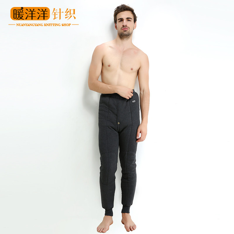 大犇驼绒棉裤驼绒磁疗护腰护膝保暖裤三层加厚高腰保暖裤休闲男棉