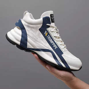 名人烟斗男鞋头层牛皮包底老爹鞋秋季新款男士休闲鞋冬季运动鞋