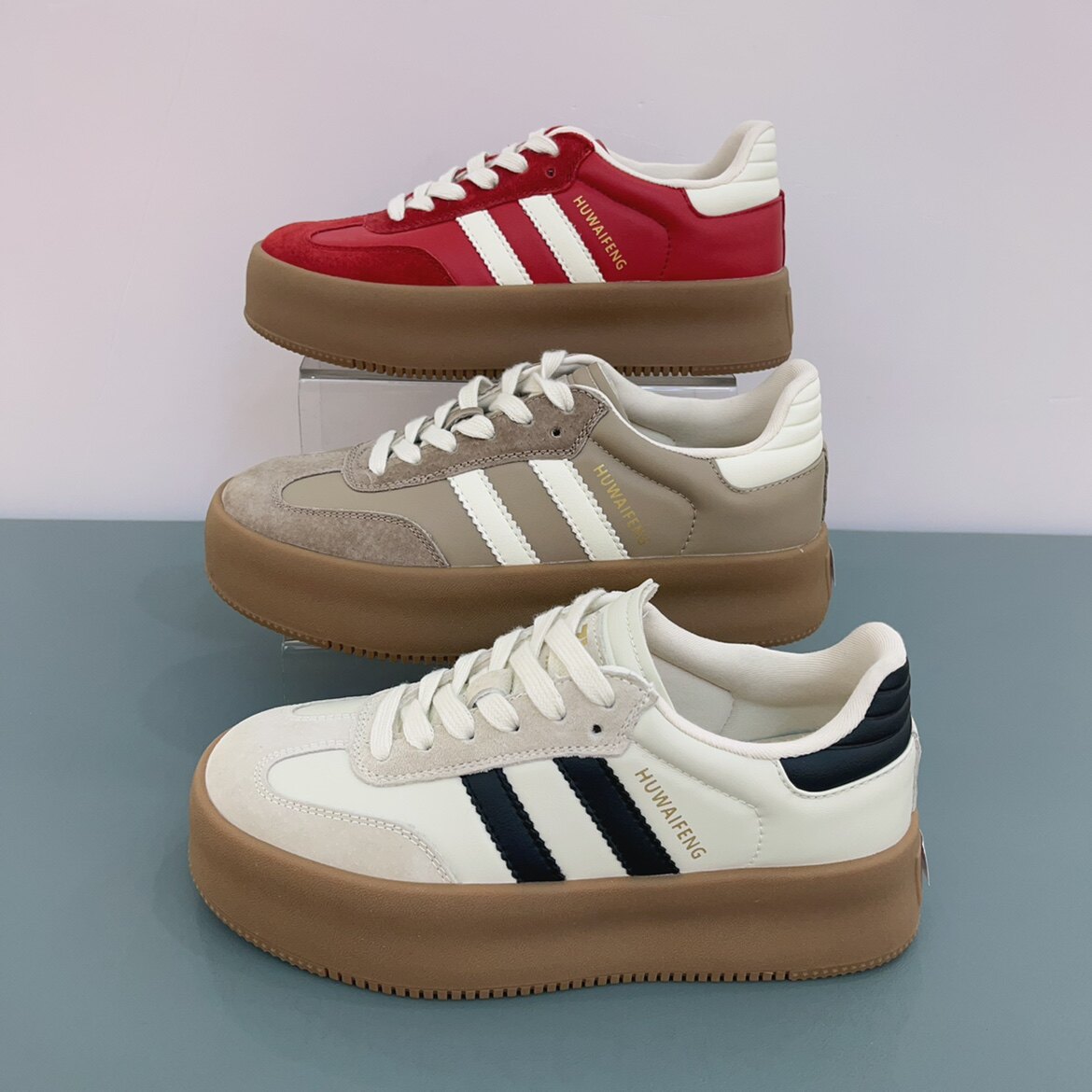 轩美诗女鞋24年春季新款小红鞋板鞋女小白鞋底德训鞋女新娘鞋