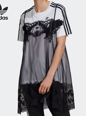 Adidas/阿迪达斯正品夏季新款运动休闲女子连衣裙T恤 H59017