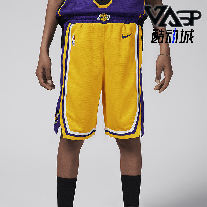 Nike/耐克正品洛杉矶湖人队大童经典运动篮球透气短裤FZ1187-728