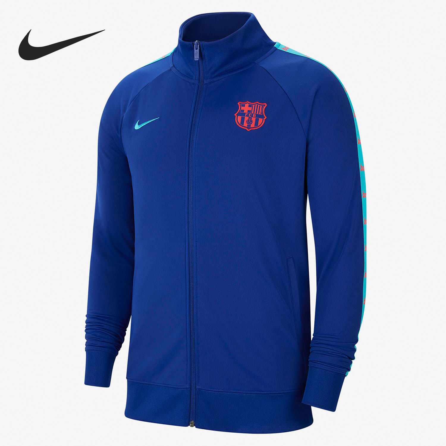 Nike/耐克正品巴萨球迷版训练休闲运动足球外套夹克 CW6045-455