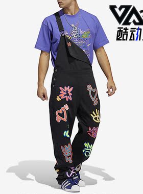 Adidas/阿迪达斯正品新款三叶草男女款运动休闲背带裤 HC3090