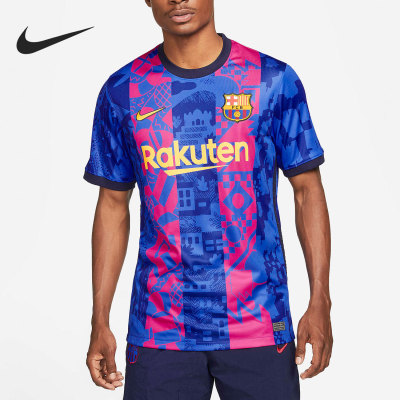 Nike/耐克正品巴塞罗那足球男子运动休闲短袖T恤DB5896-406