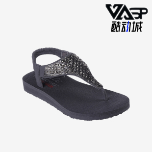 Skechers 斯凯奇正品 运动2024新款 女士简约人字拖轻量耐磨凉鞋