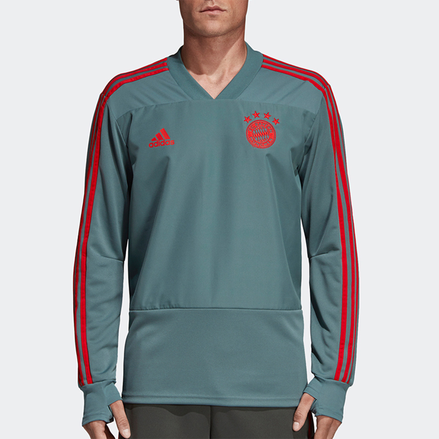 Adidas/阿迪达斯正品拜仁慕尼黑训练上衣足球长袖套头衫CW7259