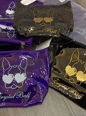 订单库存黑色紫色斗牛犬果冻透明拉链化妆包收纳包小号包中包