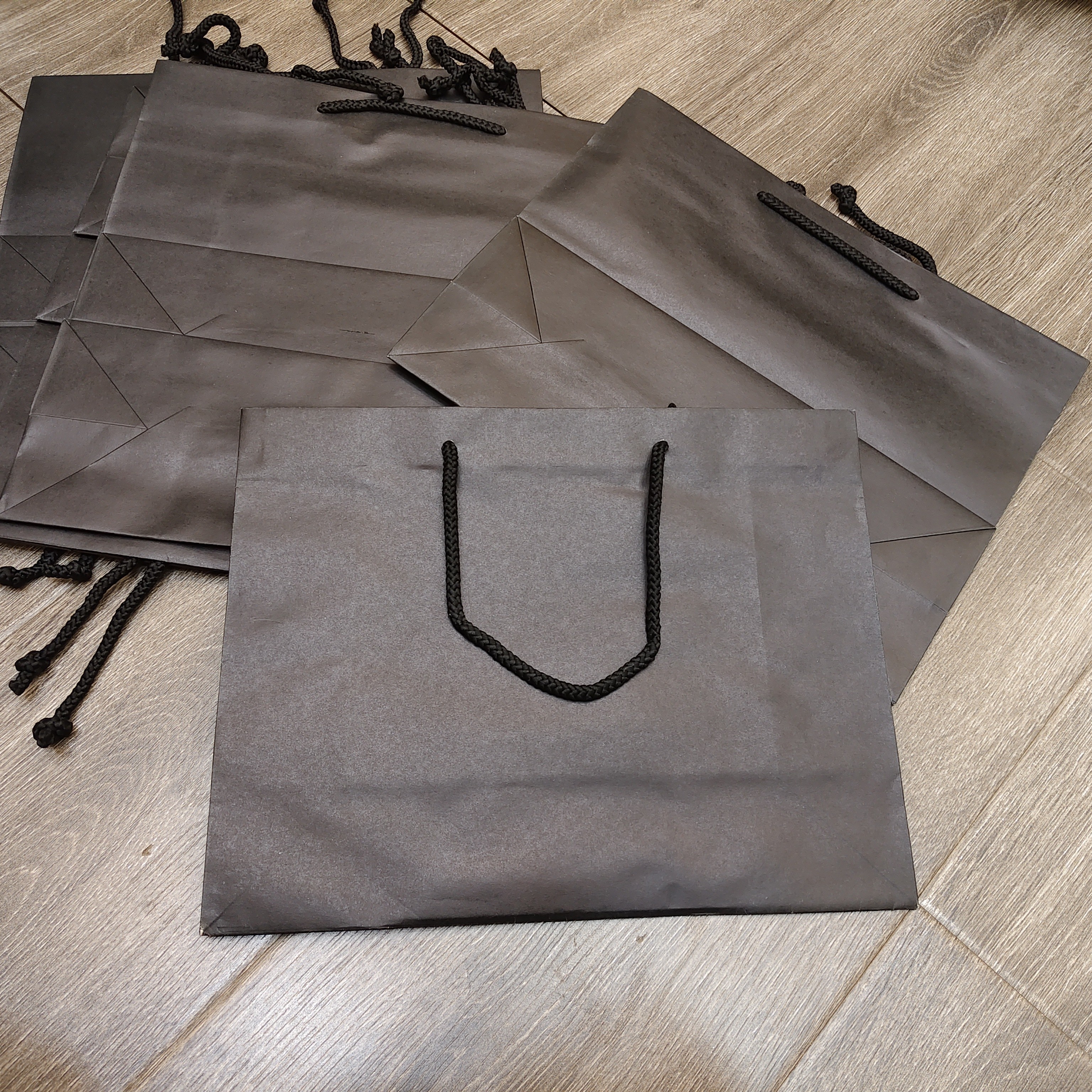 32*12*25cm订单库存大号黑色牛皮纸横版礼品包装袋手提袋纸袋