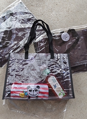 35*9*25cm日单库存横版可单肩背透明袋购物袋环保袋