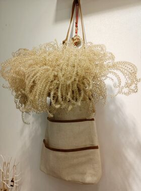 出口尾款特价微瑕棉帆布袋家居装饰斜挎单肩三层购物袋装饰挂袋