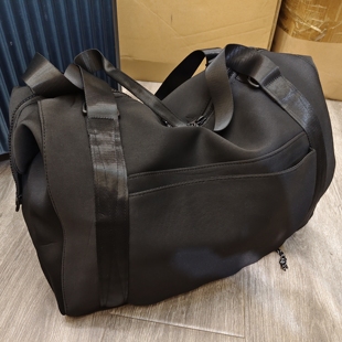 加拿大订单潜水料黑色加大号可挂拉杆箱健身包短途旅行包行李包