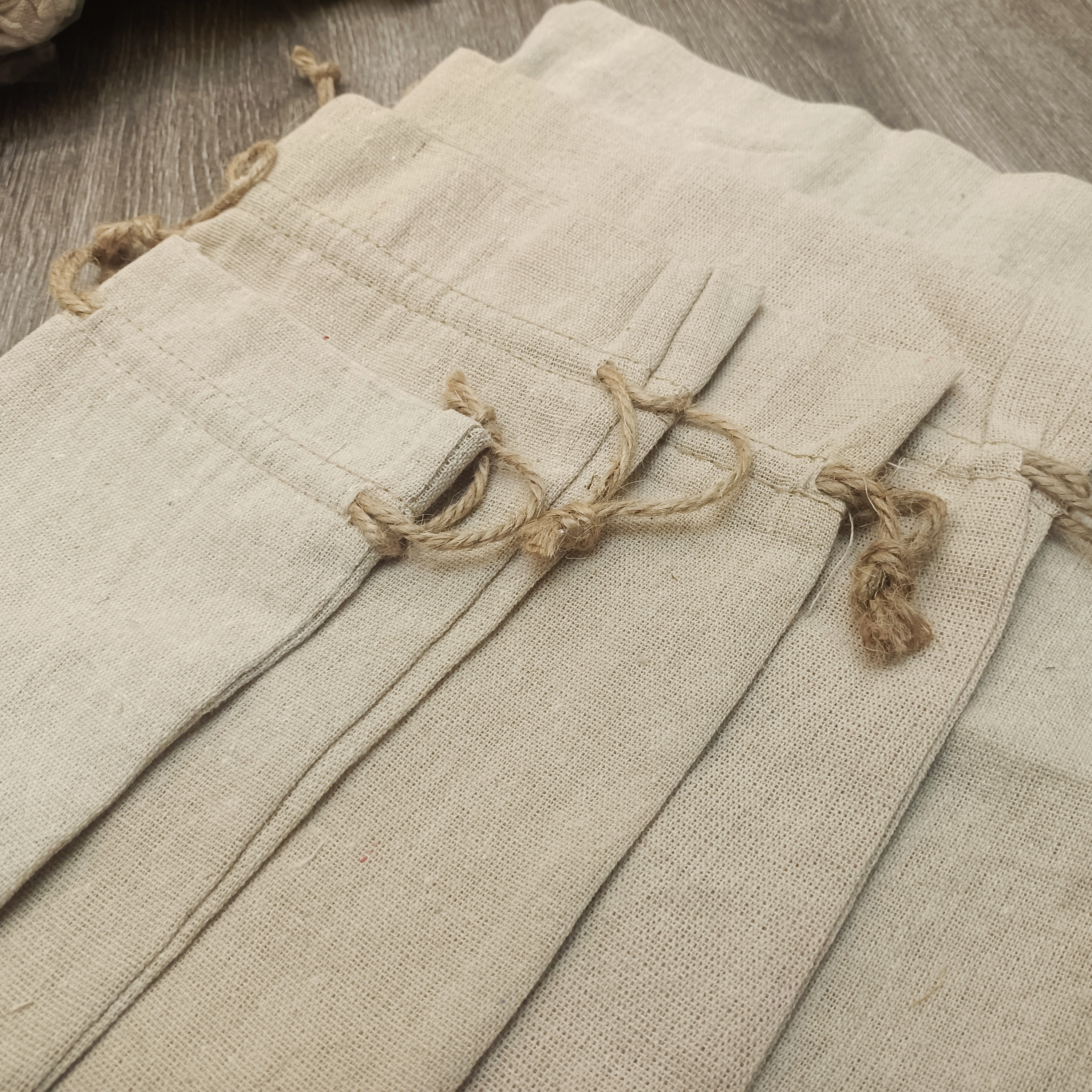 订单库存麻布抽绳束口袋天然亚麻布袋棉麻束口袋收纳袋