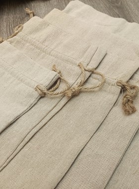 订单库存麻布抽绳束口袋 天然麻绳袋 布袋 棉麻束口袋 收纳袋