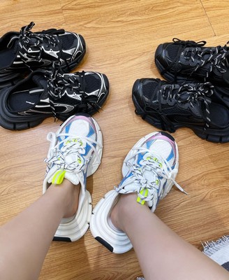 潮鞋时尚新款男女巴黎十代3XL半托老爹鞋厚底增高透气休闲运动鞋