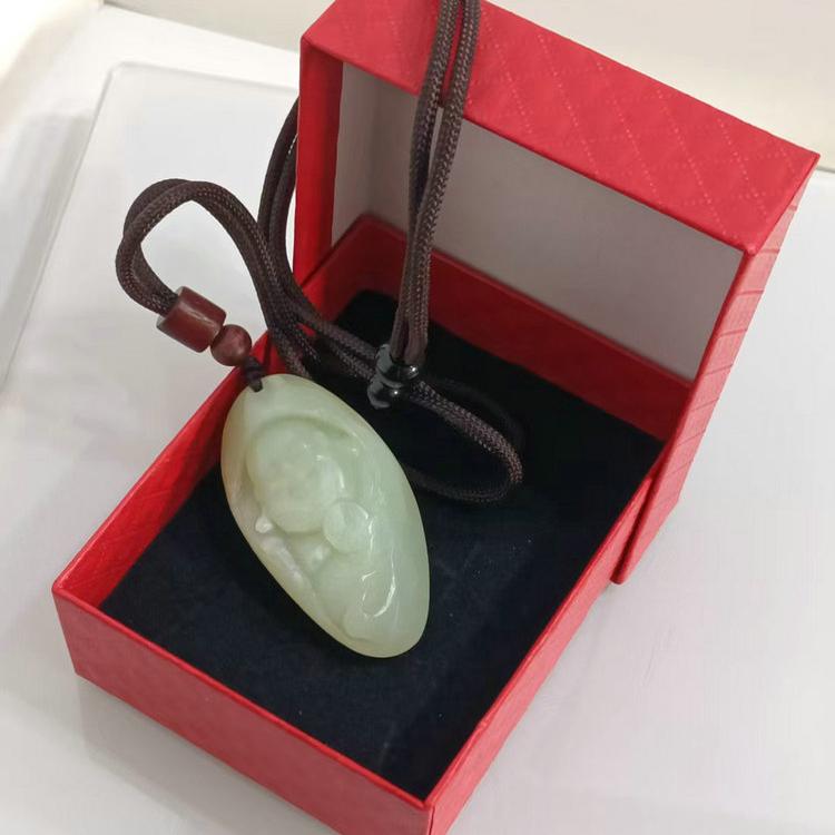 天然和田白玉弥勒佛项链情人礼品