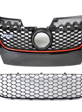 适用05-11款老速腾高尔夫5改装GTIGLI蜂窝中网下网雾灯框圆灯