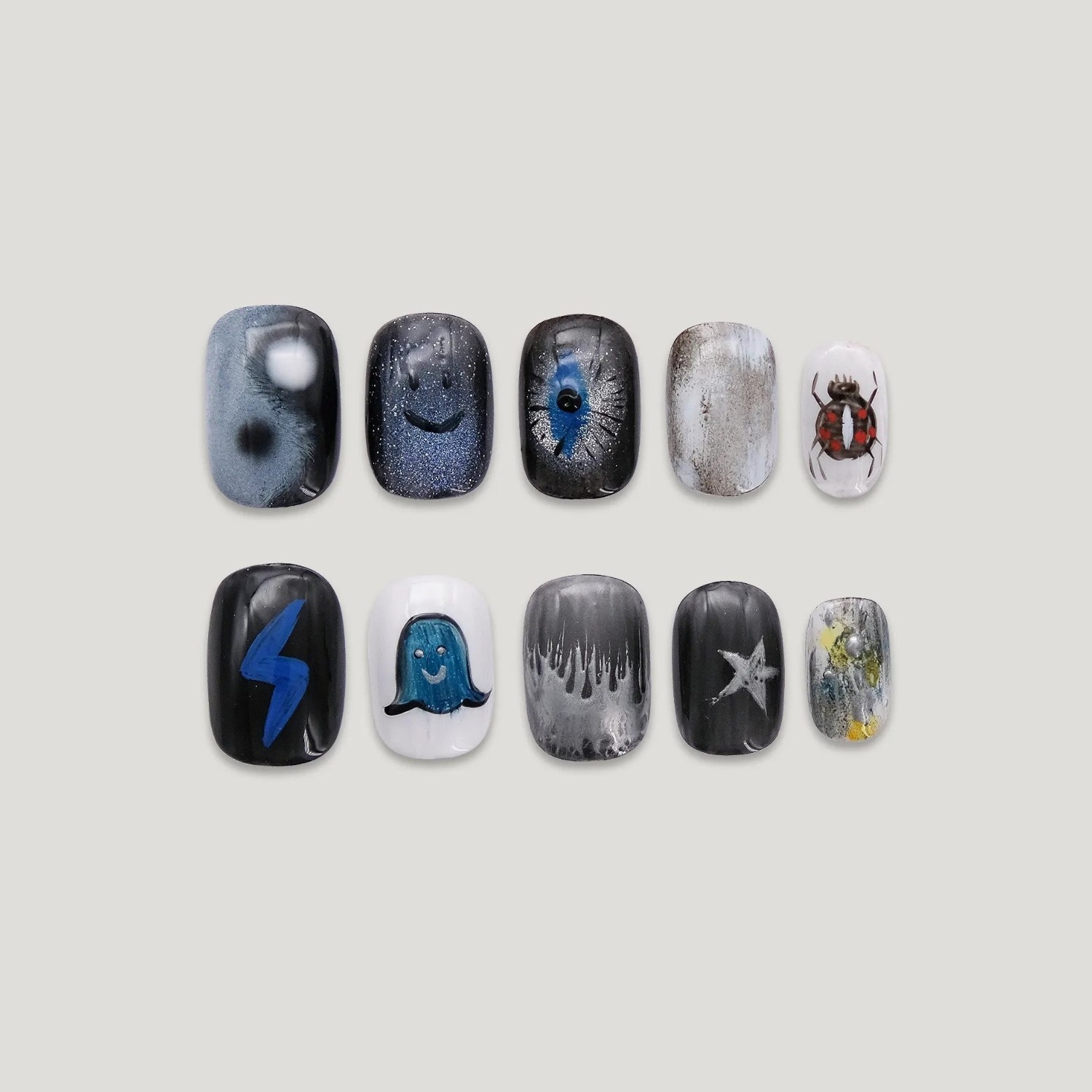 阴阳之眼手工穿戴甲可重复使用中性个性创意暗黑系,彩妆/香水/美妆工具,穿戴甲/甲片,淘宝优惠券,粉丝福利购,淘宝优惠卷