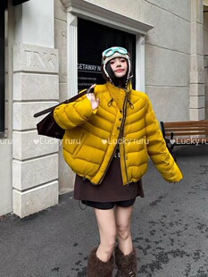 10/12 撞色拼接立领A版短款90绒子羽绒服