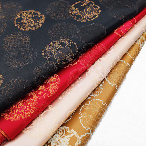 直播备注2号 新中式旗袍马甲连衣裙织锦缎布料仿宋锦民族服饰面料