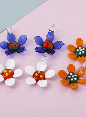 ins同款黄色白色太阳花葵花吊坠diy项链耳饰品挂件串珠材料配件