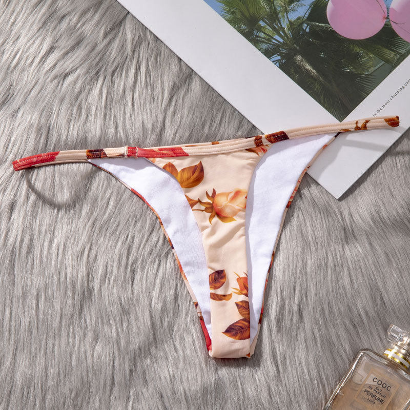 速卖通亚马逊性感冰丝无痕女士丁字裤系带内裤女纯棉裆