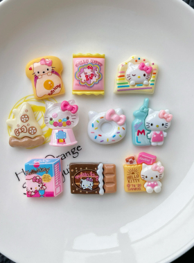 卡通可爱kitty猫奶油胶diy材料包手工制作水杯发夹饰品配件