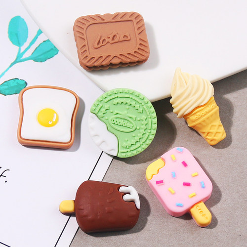 饼干雪糕奶油胶手机壳树脂饰品小配件diy材料包手工自制水晶滴胶