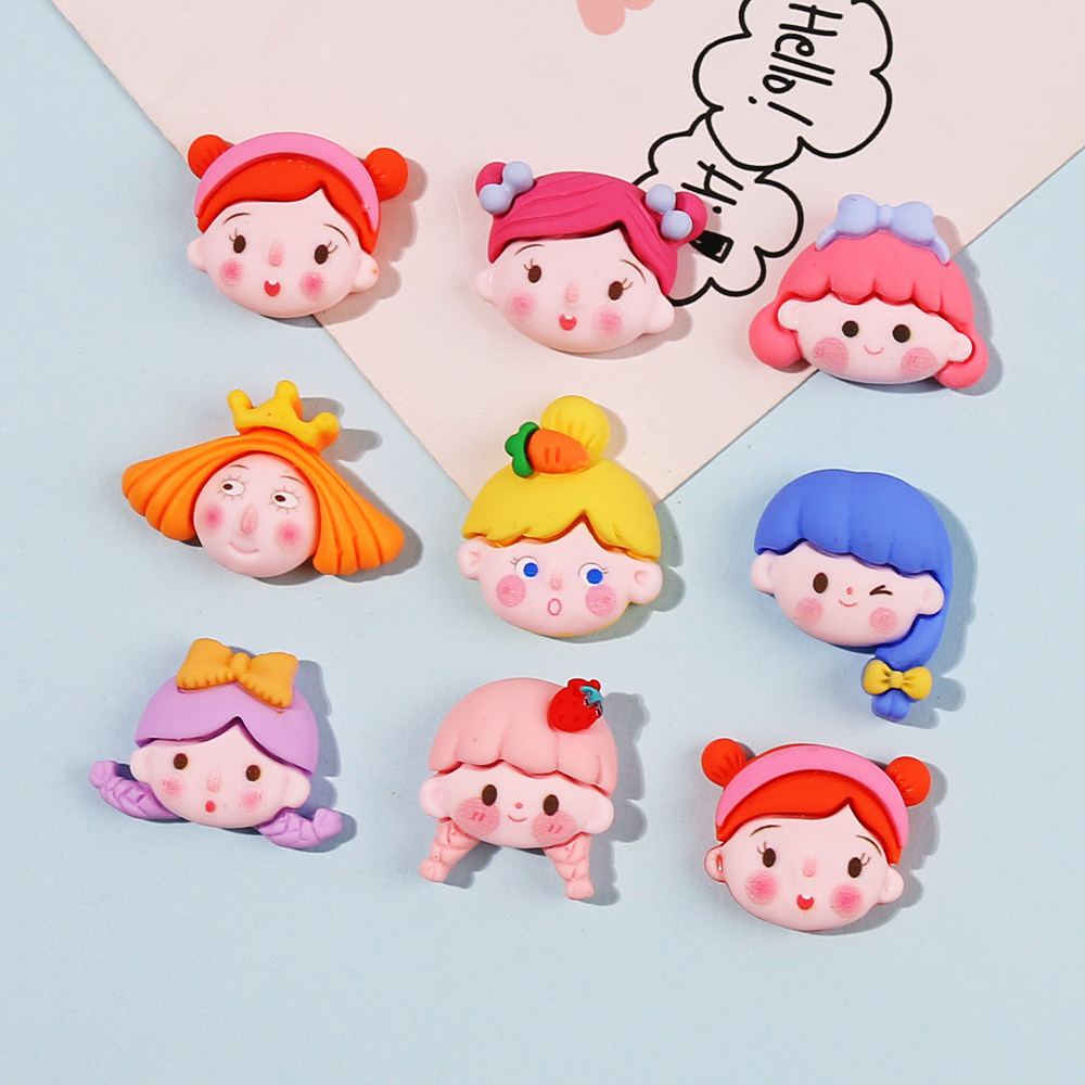 卡通美发女孩头奶油胶手机壳树脂饰品配件diy材料包手工自制滴胶
