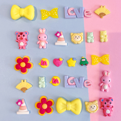 卡通可爱小动物diy奶油胶手机壳头饰发夹饰品树脂配件