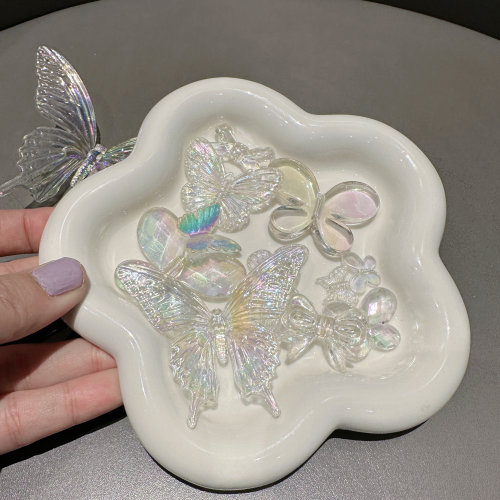DIY 透明幻彩蝴蝶奶油胶配饰diy手工饰品配件亚克力材料