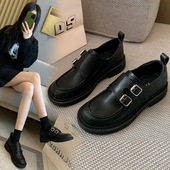女鞋 小皮鞋 春季 45码 大码 英伦风乐福鞋 2026新款 新款 单鞋