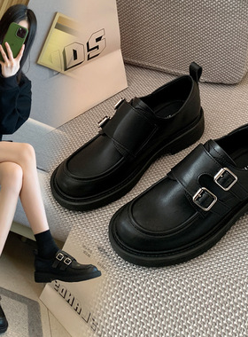 春季新款大码女鞋40-45码小皮鞋2026新款英伦风乐福鞋大码单鞋